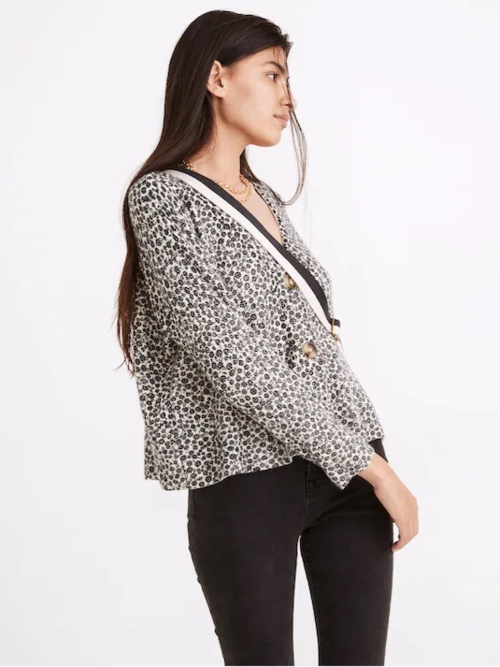 Madewell Vintage Ditsy Cameron Ribbed Cardigan Sweater in Coziest Yarn Medium - Picture 2 of 12